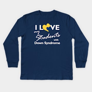 Love for Down Syndrome Student Kids Long Sleeve T-Shirt